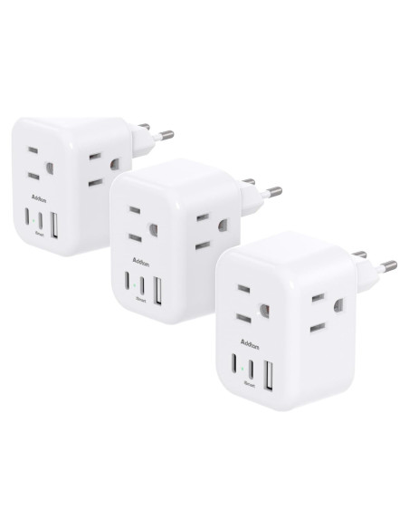 Adaptador de Enchufe de Viaje Addtam Tipo C 6 en 1 con USB Adaptador de Enchufe de Viaje Addtam Tipo C 6 en 1 con USB