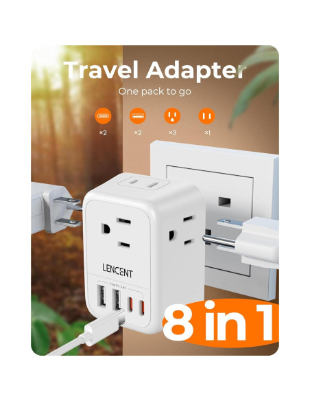 Adaptador de Enchufe Plegable LENCENT Tipo G con 4 USB Adaptador de Enchufe Plegable LENCENT Tipo G con 4 USB