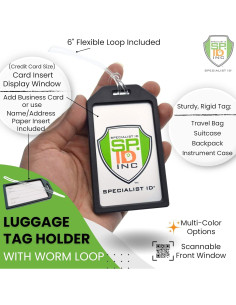 Paquete de 5 Etiquetas de Equipaje Rígidas Specialist ID 15.24 cm 2
