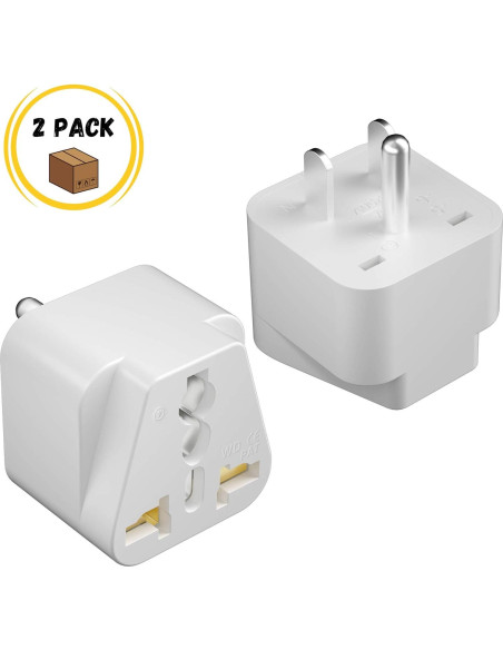 Adaptador de Enchufe Universal Bates - 2 Piezas Blanco Adaptador de Enchufe Universal Bates - 2 Piezas Blanco