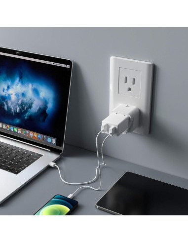 Adaptador de Enchufe Universal Bates - 2 Piezas Blanco