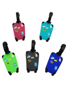 Juego de 5 Etiquetas de Equipaje Mziart Coloridas y Divertidas