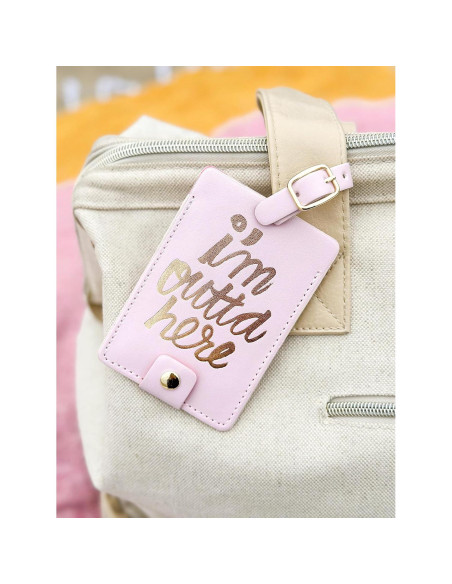 Etiqueta de Equipaje Ban.do Mujer Rosa Metálico 11.4x7.6cm Etiqueta de Equipaje Ban.do Mujer Rosa Metálico 11.4x7.6cm