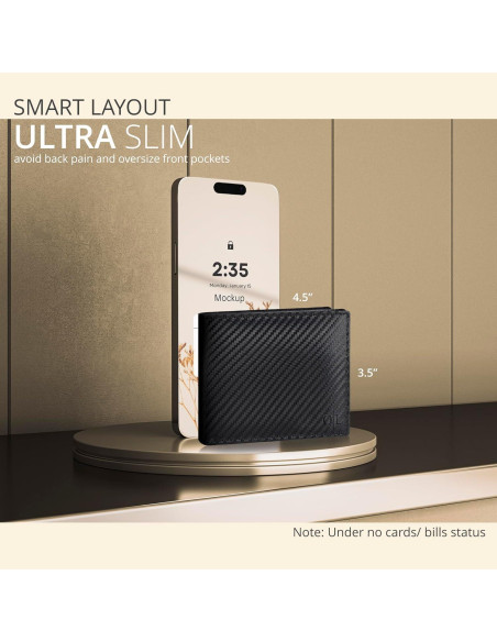 Billetera de Cuero Slim para Hombres con Bloqueo RFID - Compacta y Elegante Billetera de Cuero Slim para Hombres con Bloqueo RFID - Compacta y Elegante