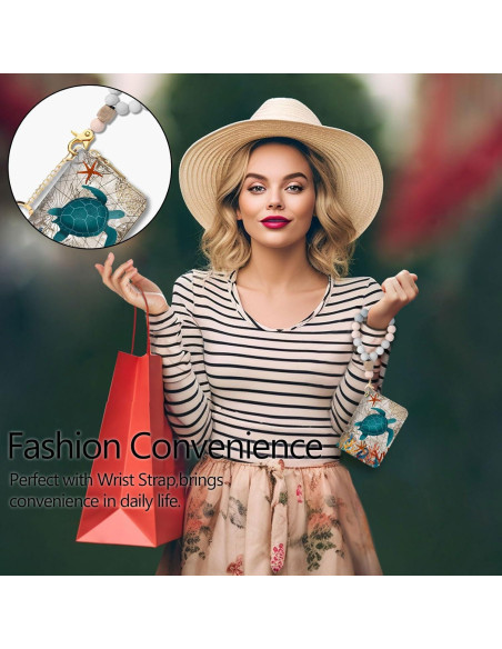 Billetera RFID para Mujeres Blusabaca Tortuga con Llavero Billetera RFID para Mujeres Blusabaca Tortuga con Llavero