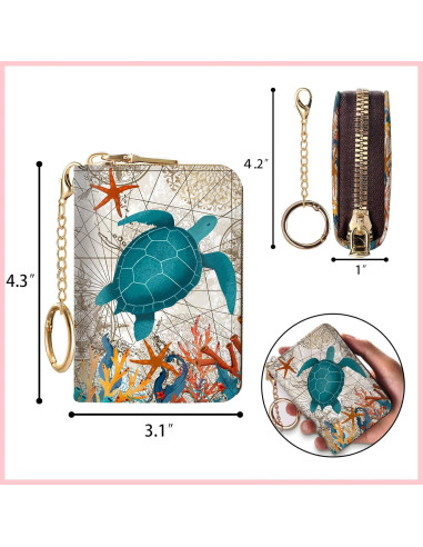 Billetera RFID para Mujeres Blusabaca Tortuga con Llavero