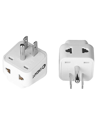 Adaptador de viaje Unidapt tipo B - Paquete de 2, blanco