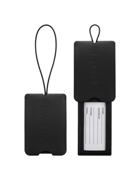 Etiquetas de Equipaje LUGGEX 2 Piezas Negro con Protección de Privacidad Etiquetas de Equipaje LUGGEX 2 Piezas Negro con Protección de Privacidad