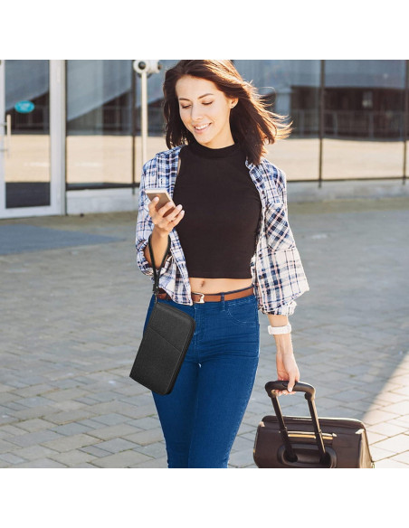 Billetera Organizador de Pasaportes Fintie APPA - RFID, Unisex, Negro Billetera Organizador de Pasaportes Fintie APPA - RFID, Unisex, Negro