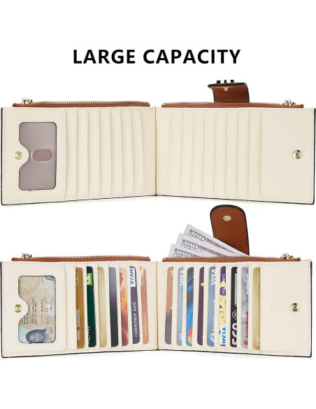 Billetera Grande BOSTANTEN Cuero Mujer Bloqueo RFID 18.29x9.98cm Billetera Grande BOSTANTEN Cuero Mujer Bloqueo RFID 18.29x9.98cm
