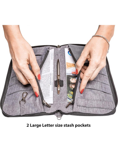 Organizador de Documentos de Viaje Valante RFID Grande Gris