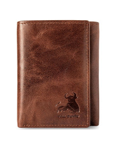 Cartera Trifolio de Cuero Bull Guard con RFID para Hombre