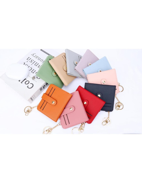 Cartera Pequeña Mujer Airkit Verde RFID Cuero con Llavero Cartera Pequeña Mujer Airkit Verde RFID Cuero con Llavero