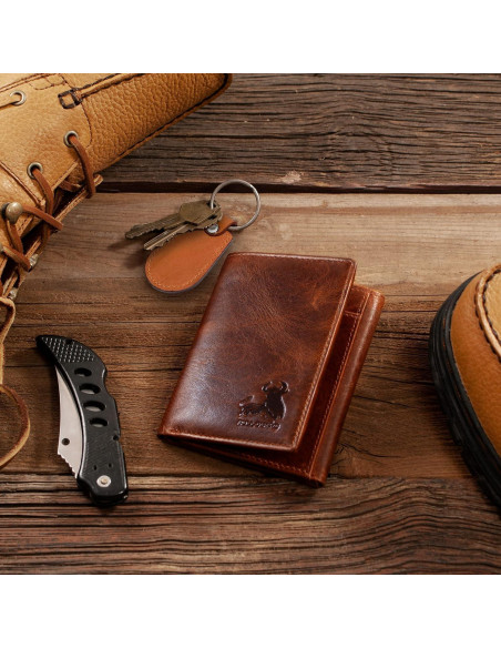 Cartera Trifolio de Cuero Bull Guard con RFID para Hombre Cartera Trifolio de Cuero Bull Guard con RFID para Hombre