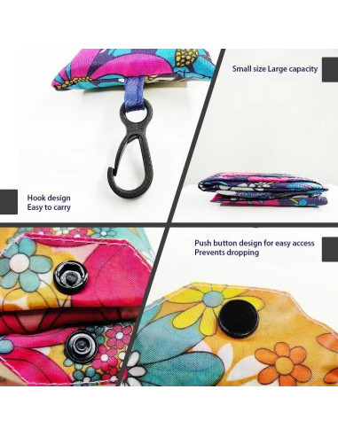 6 Bolsas de Compras Reutilizables Plegables DENGXINWEI Ecológicas