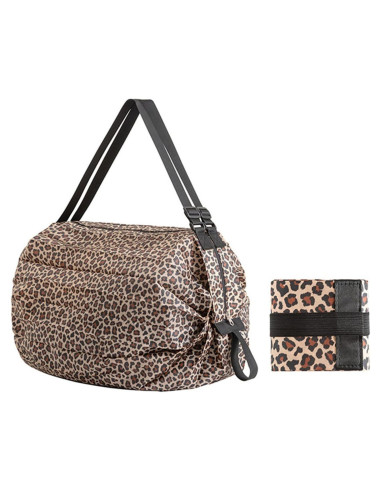 Bolsa de Compras Plegable Mozzyyee 40x40cm Estampado Leopardo