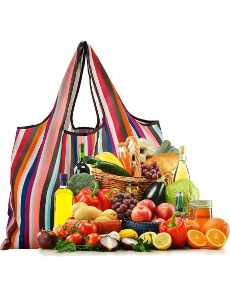 Bolsa de Compras Reutilizable Ecológica Nylon Grande 64.8x43.2cm Bolsa de Compras Reutilizable Ecológica Nylon Grande 64.8x43.2cm