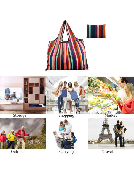 Bolsa de Compras Reutilizable Ecológica Nylon Grande 64.8x43.2cm Bolsa de Compras Reutilizable Ecológica Nylon Grande 64.8x43.2cm