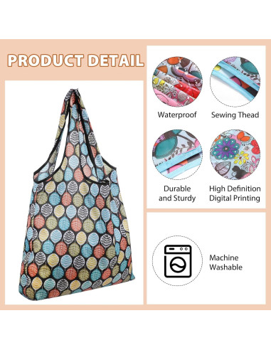 Bolsas de Compras Reutilizables Weewooday 18 Piezas Nylon