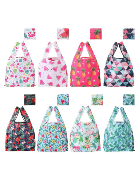 Bolsas de Compras Reutilizables Weewooday 8 Pcs Multicolor Bolsas de Compras Reutilizables Weewooday 8 Pcs Multicolor