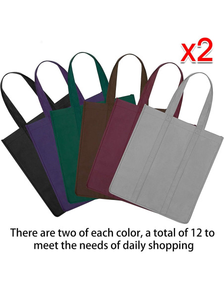 Bolsas de Compras Reutilizables WISELIFE 12 Piezas 22.68 kg Bolsas de Compras Reutilizables WISELIFE 12 Piezas 22.68 kg
