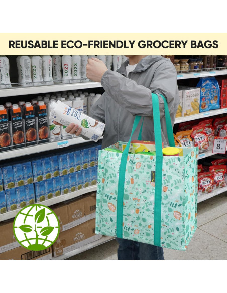 Bolsas de Compras Reutilizables Baleine 4 Pk Paseo Primavera Bolsas de Compras Reutilizables Baleine 4 Pk Paseo Primavera