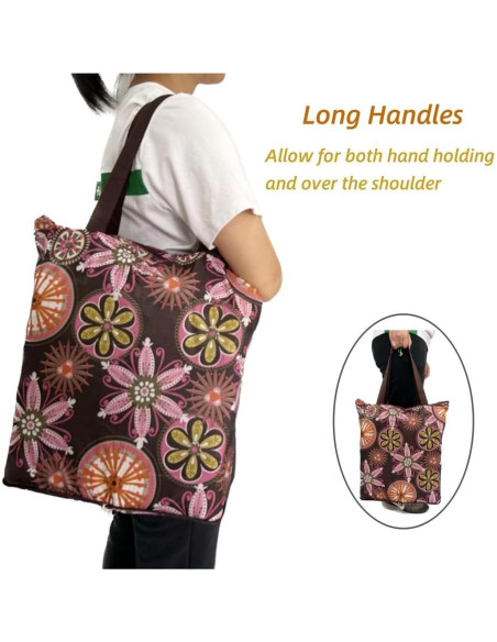 Bolsas de Compras Reutilizables Konish Plegables con Cremallera Bolsas de Compras Reutilizables Konish Plegables con Cremallera