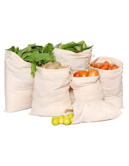 Bolsas de Muselina Reutilizables Greenmile - Algodón Orgánico - 9 Piezas Bolsas de Muselina Reutilizables Greenmile - Algodón Orgánico - 9 Piezas
