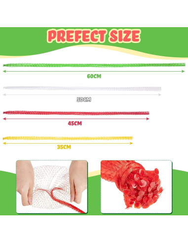 300 Piezas Bolsas de Malla Reutilizables Nylon 35-60 cm