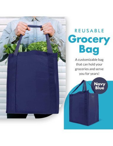 Bolsas de Compras Reutilizables Simply Green 33x38x25cm Azul Marino