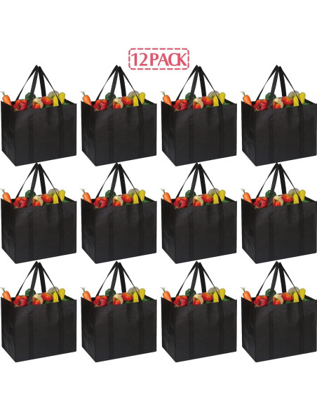 Bolsas de Compras Reutilizables DIOMMELL 12 Piezas 40.9x33x25.9cm Bolsas de Compras Reutilizables DIOMMELL 12 Piezas 40.9x33x25.9cm
