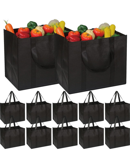 Bolsas de Compras Reutilizables DIOMMELL 12 Piezas 40.9x33x25.9cm Bolsas de Compras Reutilizables DIOMMELL 12 Piezas 40.9x33x25.9cm