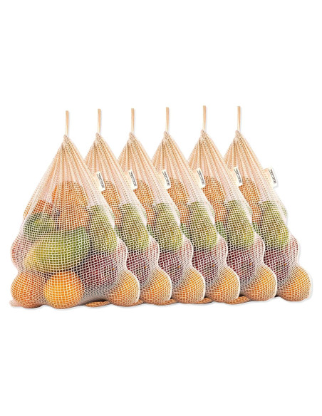Bolsas de Malla Reutilizables All Cotton 100% Algodón 6 Pzas Bolsas de Malla Reutilizables All Cotton 100% Algodón 6 Pzas