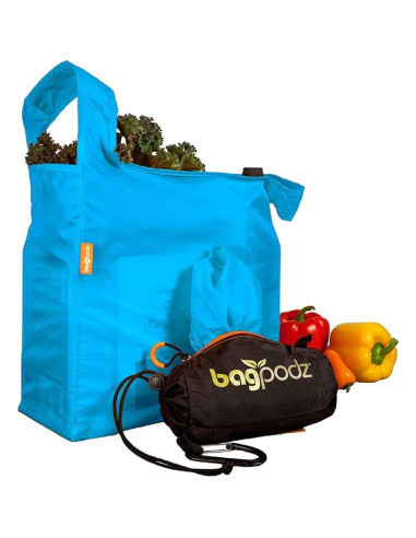 Bolsas de supermercado reutilizables BagPodz 5 unidades azul