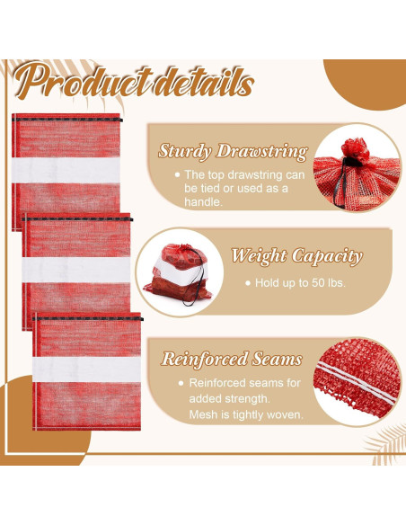 100 Bolsas de Malla Reutilizables GliCraft 55.88x60.96cm 100 Bolsas de Malla Reutilizables GliCraft 55.88x60.96cm
