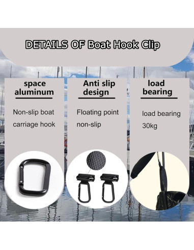 Gancho de seguridad Searoam para barco - Acero inoxidable - 30KG