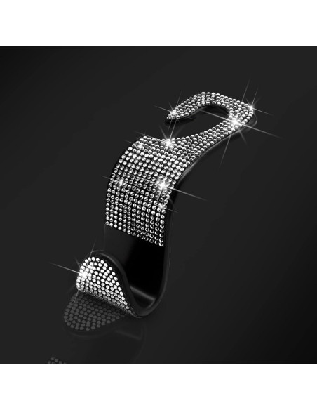 Gancho de bolso para auto Bling - 4 piezas reposacabezas plata Gancho de bolso para auto Bling - 4 piezas reposacabezas plata