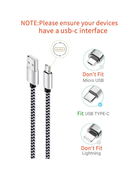 Cable USB Tipo C Teeind Tpc001 5 Pack 1.83m Carga Rápida 3A Cable USB Tipo C Teeind Tpc001 5 Pack 1.83m Carga Rápida 3A