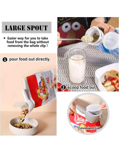 4 Clips para Sellar y Verter Alimentos Darfooper - Reutilizables