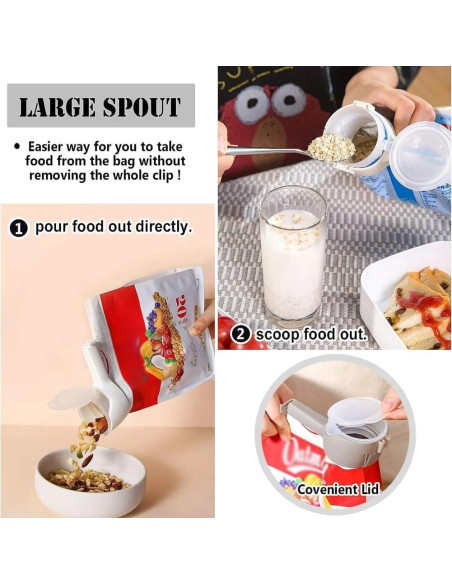 4 Clips para Sellar y Verter Alimentos Darfooper - Reutilizables 4 Clips para Sellar y Verter Alimentos Darfooper - Reutilizables