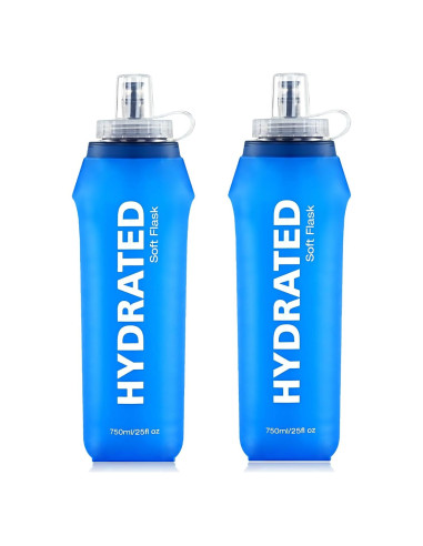 Botellas de Agua Plegables SLUXKE 750ml Azul - 2 Unidades