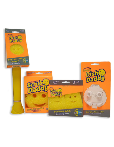 Cepillo de Platos Scrub Daddy Dish Daddy con Esponjas Repuesto Cepillo de Platos Scrub Daddy Dish Daddy con Esponjas Repuesto