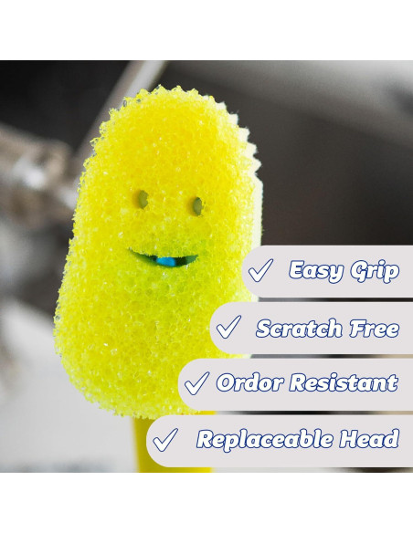Cepillo de Platos Scrub Daddy Dish Daddy con Esponjas Repuesto Cepillo de Platos Scrub Daddy Dish Daddy con Esponjas Repuesto