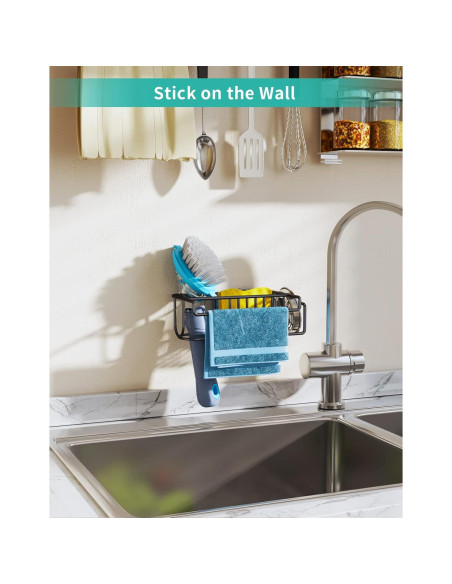 Soporte de Esponja Adhesivo HapiRm para Fregadero - Negro Soporte de Esponja Adhesivo HapiRm para Fregadero - Negro