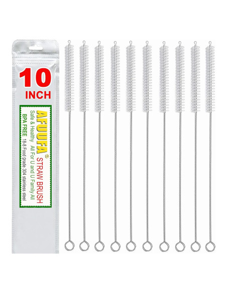 Set de 10 Cepillos Limpiadores de Pajitas AFUUFA 25.4cm Set de 10 Cepillos Limpiadores de Pajitas AFUUFA 25.4cm