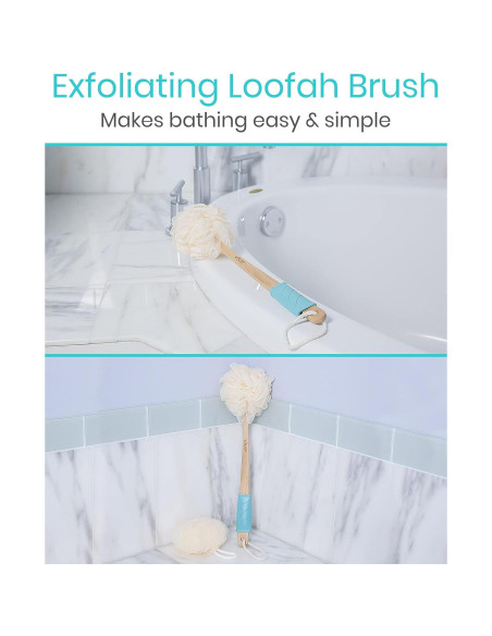 Esponja de Ducha Vive 43 cm con Mango Largo y Lufa Esponja de Ducha Vive 43 cm con Mango Largo y Lufa