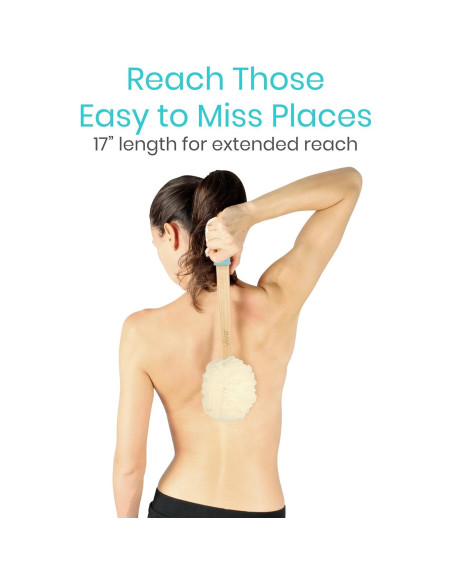 Esponja de Ducha Vive 43 cm con Mango Largo y Lufa Esponja de Ducha Vive 43 cm con Mango Largo y Lufa