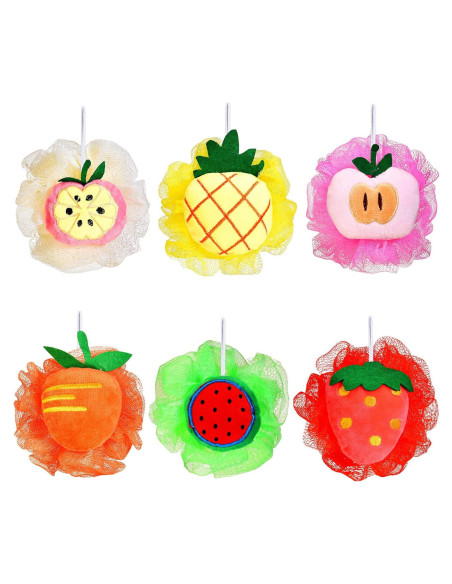 6 Esponjas de Baño de Frutas Boao - Suaves y Coloridas 12.7 cm 6 Esponjas de Baño de Frutas Boao - Suaves y Coloridas 12.7 cm