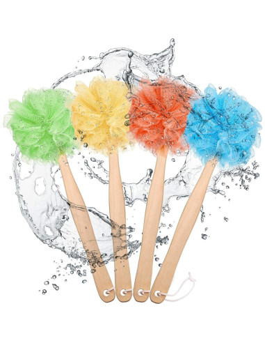 4 Cepillos de Espalda de Lufa Patelai con Mango Largo 88 cm
