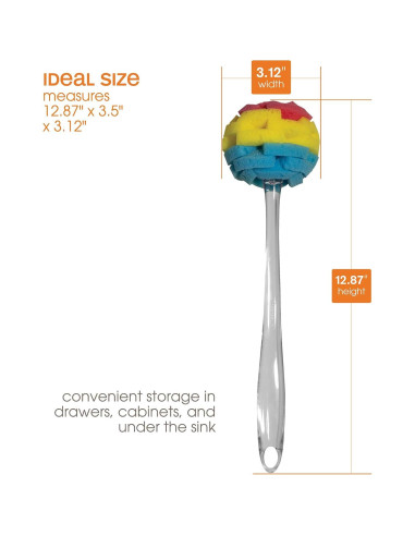 Cepillo de Esponja Transparente Casabella Multicolor 32.77 cm